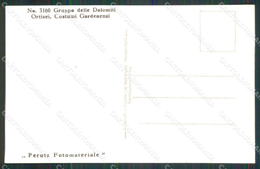 Bolzano Ortisei Costumi Gardenensi Foto cartolina RB9556 – retro
