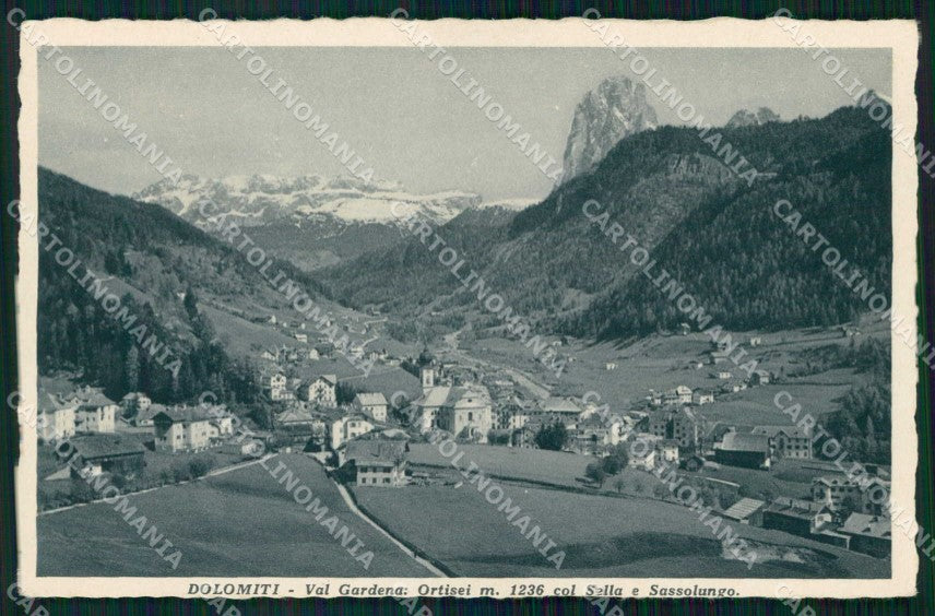 Bolzano Ortisei Val Gardena Sella e Sassolungo Franzl 1025/4 cartolina RB9580 – fronte