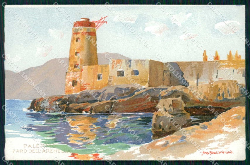 Palermo Città Faro dell'Arenella Wieland 157 cartolina RB9606 – fronte