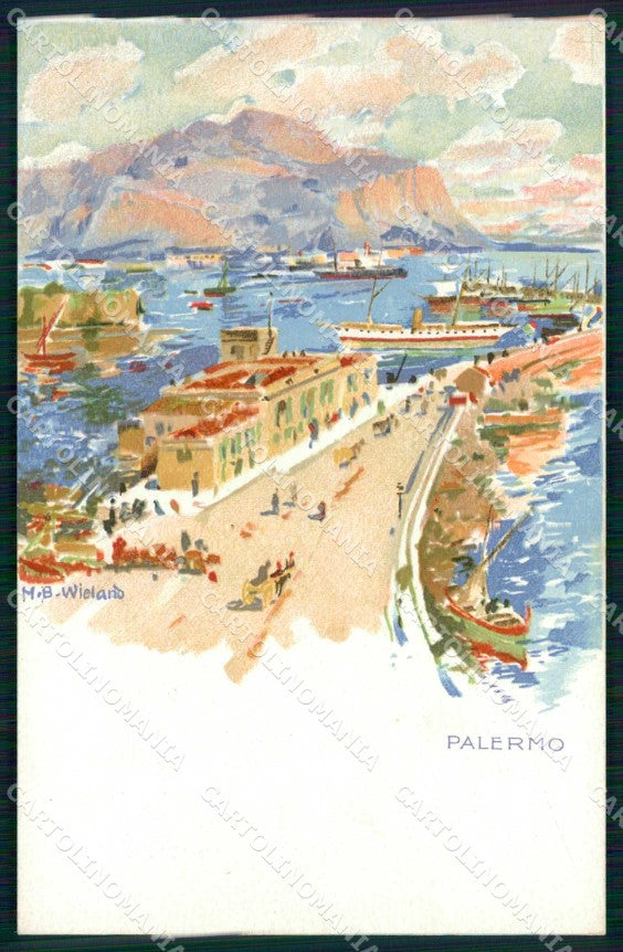 Palermo Città Barche Wieland 183 cartolina RB9609 – fronte