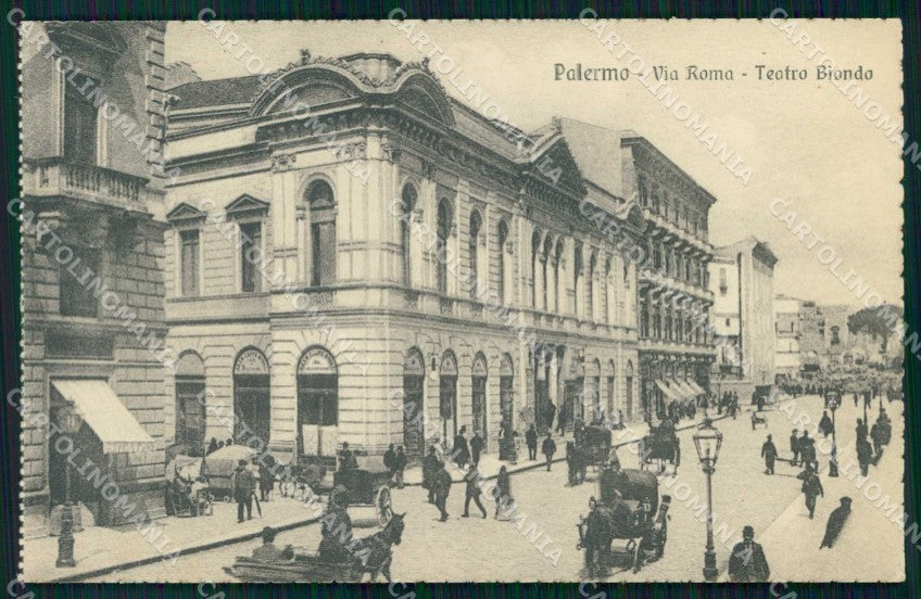 Palermo Città Via Roma Teatro Biondo cartolina RB9616 – fronte