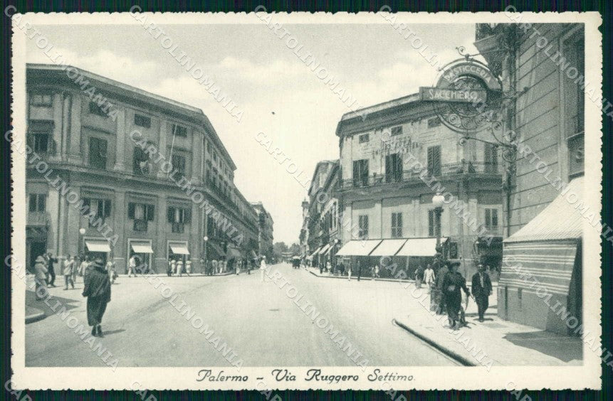Palermo Città Via Ruggero Settimo Pasticceria cartolina RB9617 – fronte