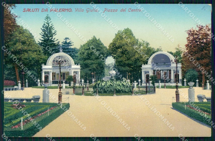 Palermo Città Saluti da Villa Giulia Piazza del Centro Foto cartolina RB9622 – fronte
