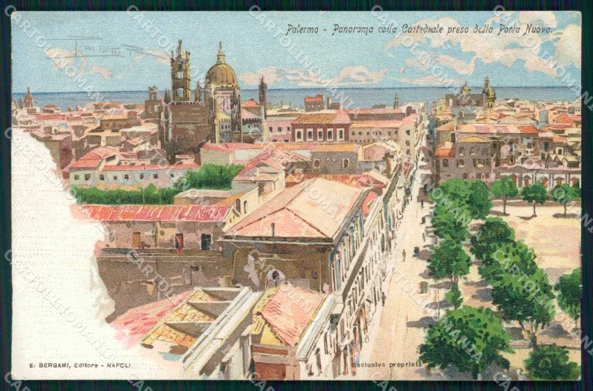 Palermo Città Panorama Cattedrale da Porta Nuova cartolina RB9623 – fronte