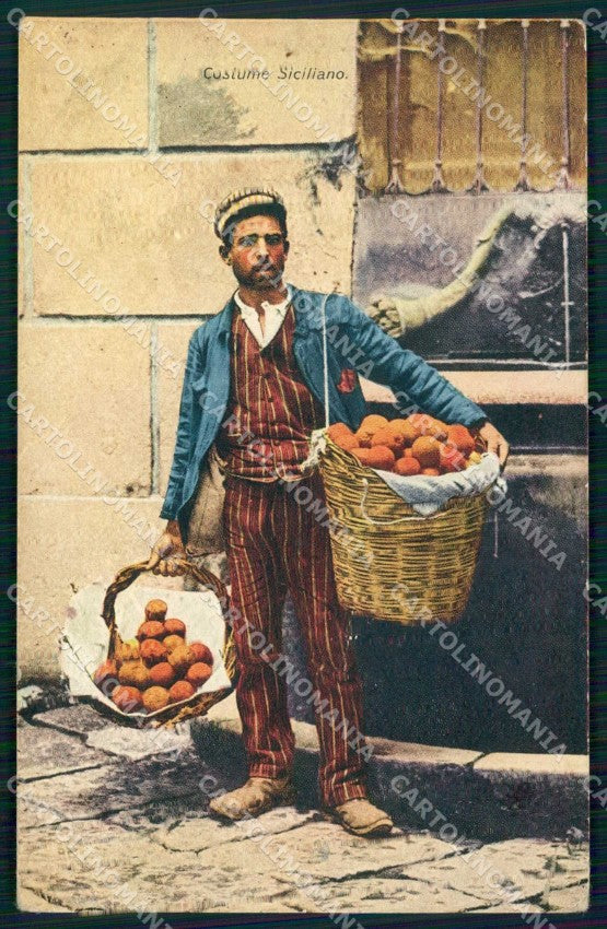 Palermo Città Costume Siciliano ABRASA cartolina RB9626 – fronte