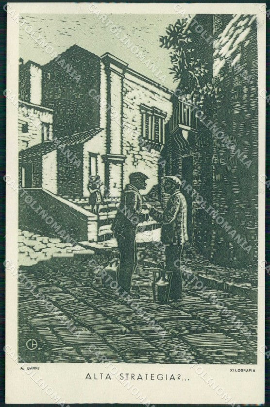 Palermo Città Alta Strategia Xilografia Arte Belle Arti cartolina RB9633 – fronte