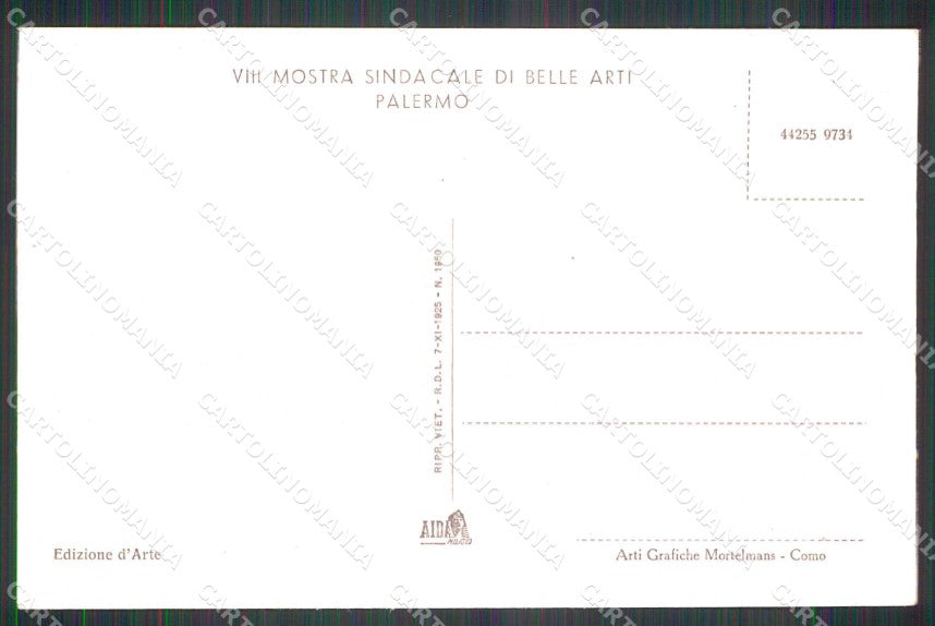 Palermo Città Alta Strategia Xilografia Arte Belle Arti cartolina RB9633 – retro