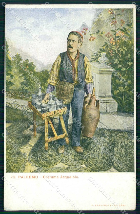 Palermo Città Acquaiolo Costumi cartolina RB9637 – fronte