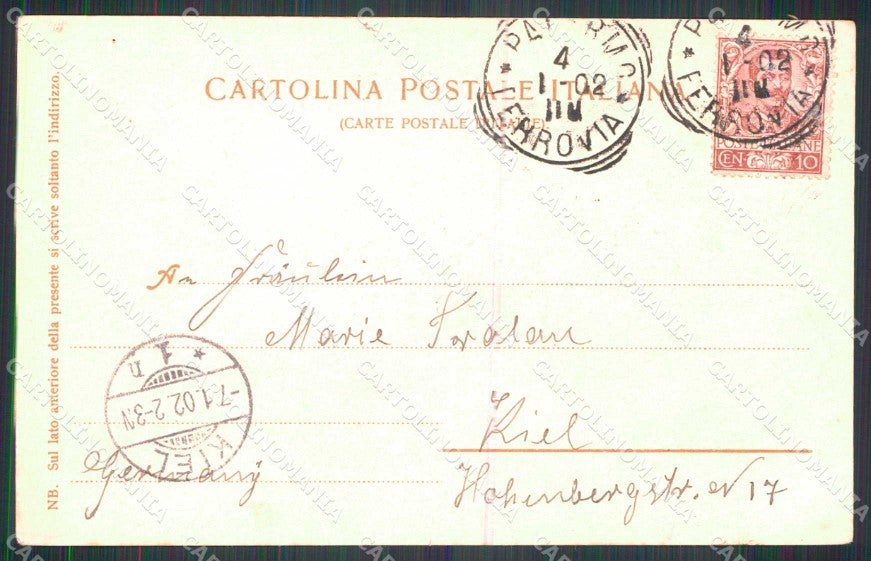 Palermo Città Monte Pellegrino Porto Antemurale PIEGHINA cartolina RB9639 – retro