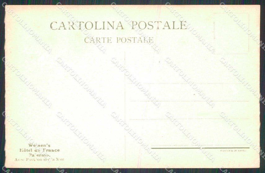 Palermo Città Weinen's Hotel de France Porto Barche cartolina RB9644 – retro