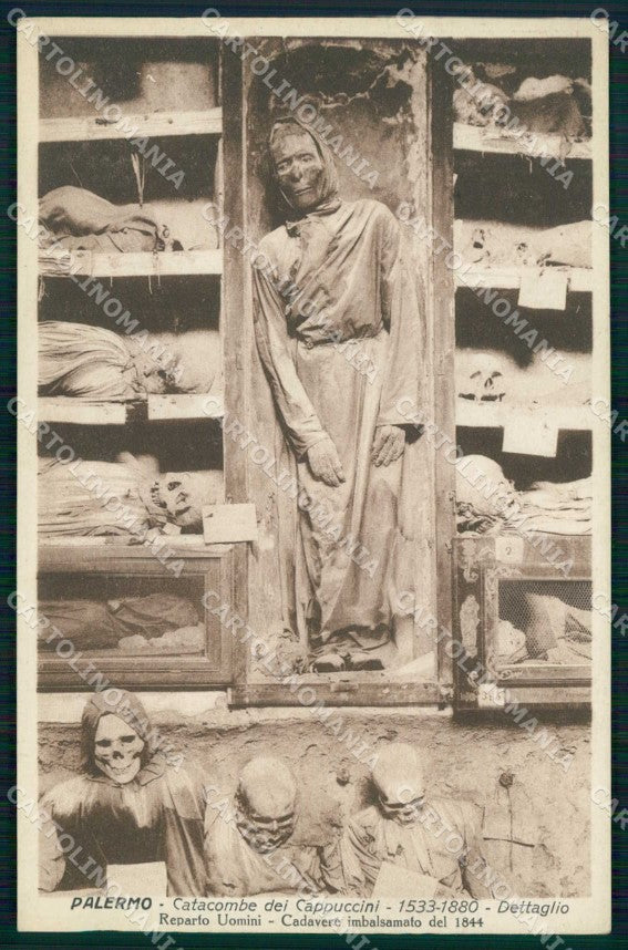 Palermo Città Catacombe Cappuccini Cadavere Imbalsamato Mummie cartolina RB9654 – fronte