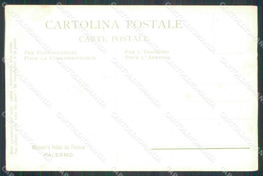 Palermo Città Weinen's Hotel de France Pavillon cartolina RB9656 – retro
