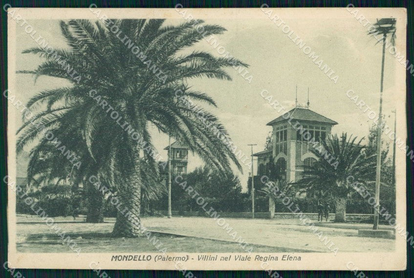 Palermo Città Mondello Villini nel Viale Regina Elena cartolina RB9658 – fronte