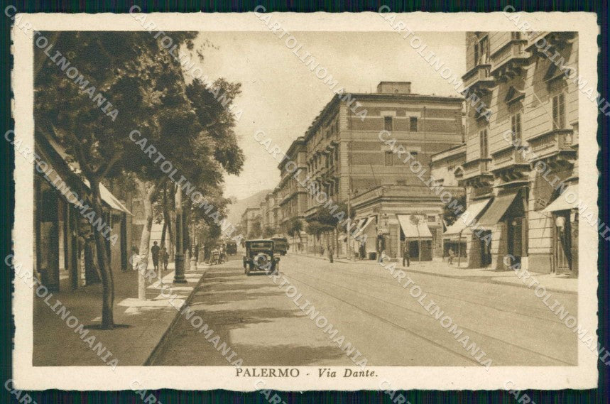 Palermo Città Via Dante Automobile cartolina RB9660 – fronte