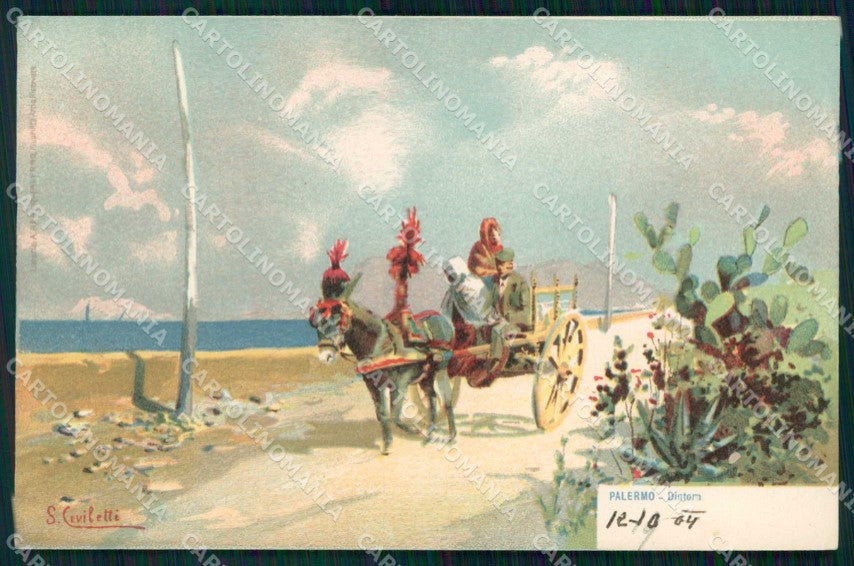 Palermo Città Carretto Siciliano cartolina RB9663 – fronte