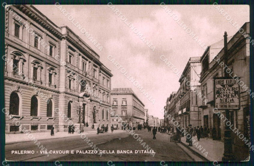 Palermo Città Via Cavour Palazzo della Banca d'Italia cartolina RB9664 – fronte