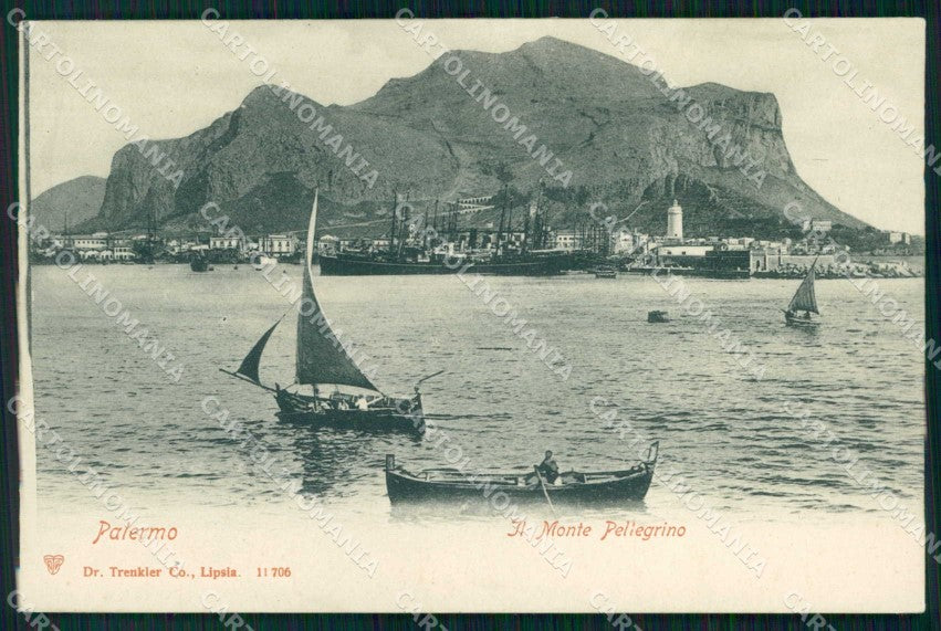 Palermo Città Monte Pellegrino Trenkler 11706 Barche SCOLLATA cartolina RB9668 – fronte
