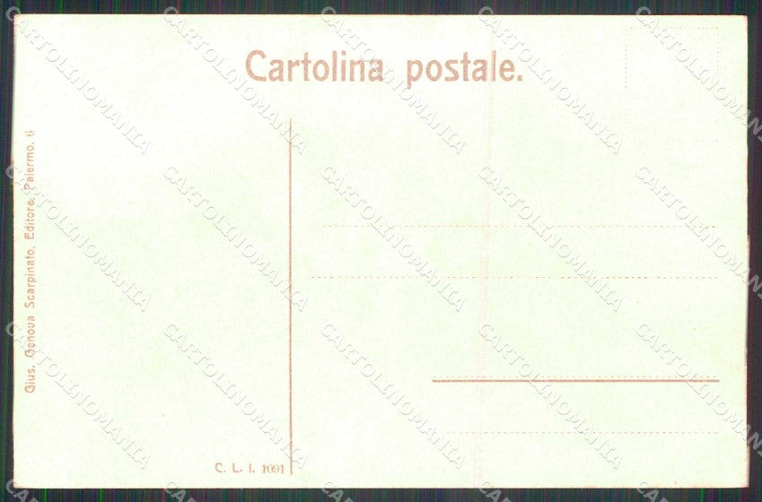 Palermo Città Piazza Marina Carrozze con Cavalli cartolina RB9669 – retro