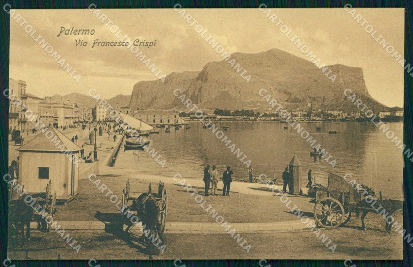 Palermo Città Via Francesco Crispi Carri Barche cartolina RB9677 – fronte
