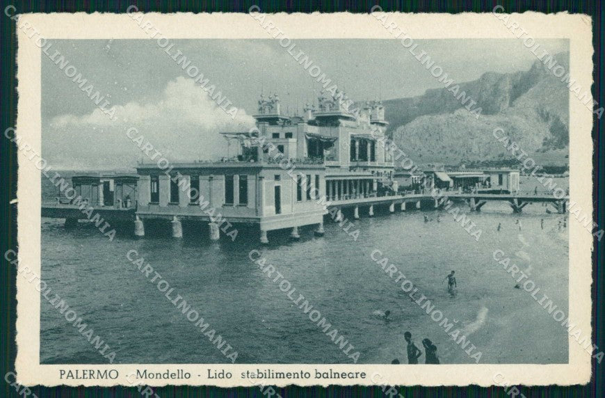 Palermo Città Mondello Stabilimento Balneare cartolina RB9691 – fronte