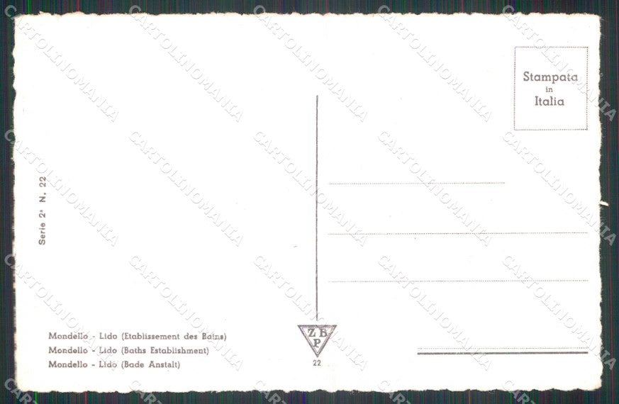 Palermo Città Mondello Stabilimento Balneare cartolina RB9691 – retro