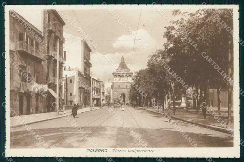 Palermo Città Piazza Indipendenza Tram cartolina RB9692 – fronte