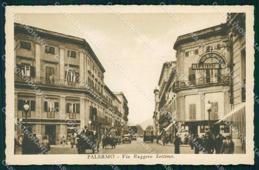 Palermo Città Via Ruggero Settimo Automobili cartolina RB9694 – fronte