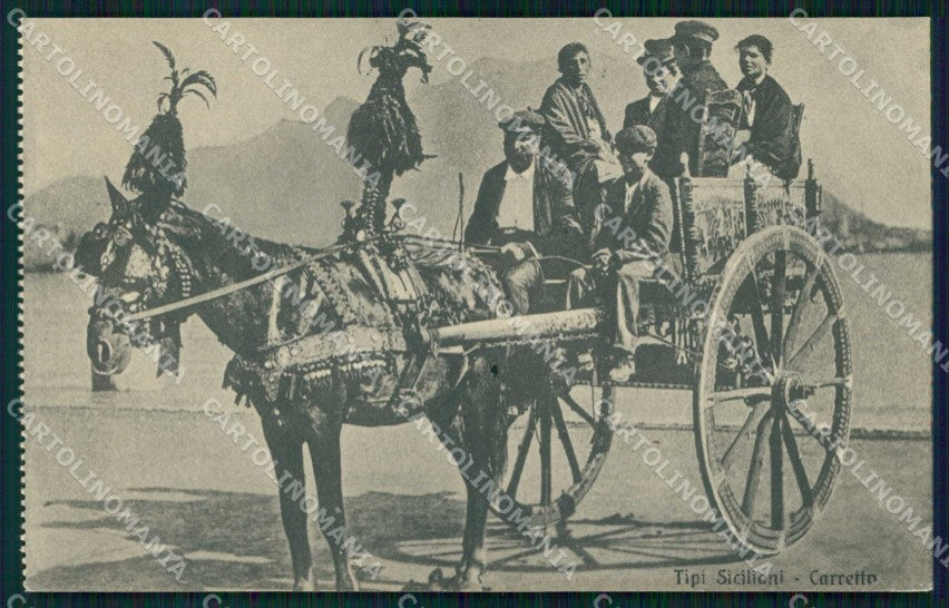 Palermo Città Tipi Siciliani Carretto cartolina RB9699 – fronte
