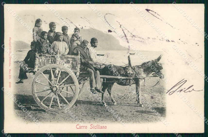 Palermo Città Carro Siciliano Stengel 6042 cartolina RB9700 – fronte