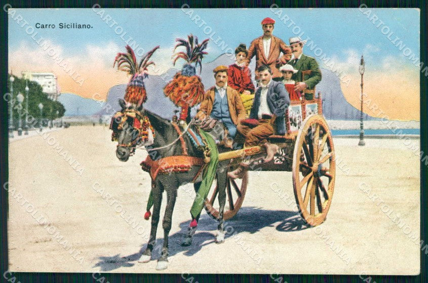 Palermo Città Carro Siciliano cartolina RB9701 – fronte