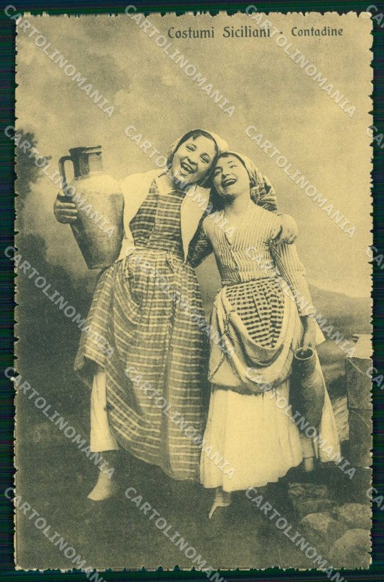 Palermo Città Contadine Costumi Siciliani cartolina RB9705 – fronte
