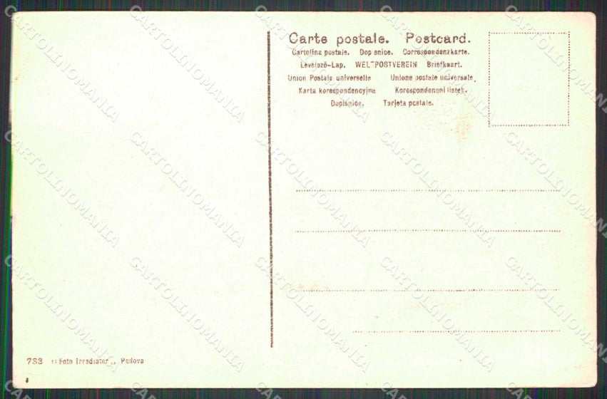 Padova Città Piazza Unità d'Italia cartolina RB9727 – retro