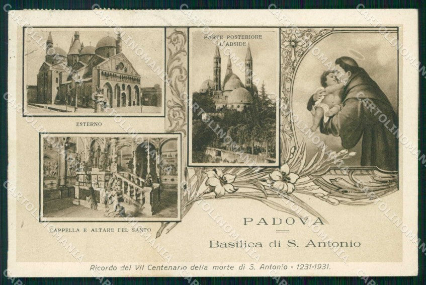 Padova Città Basilica Sant'Antonio VII Centenario della Morte cartolina RB9743 – fronte