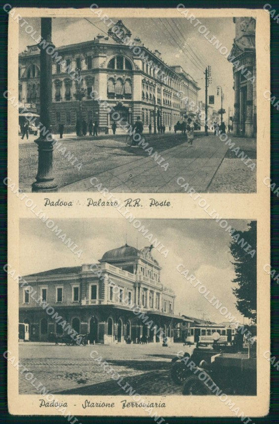 Padova Città Palazzo Poste Stazione Ferroviaria Pullman cartolina RB9758 – fronte