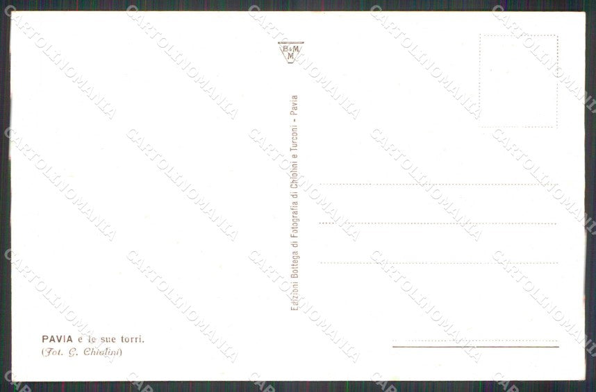 Pavia Città Torri cartolina RB9782 – retro