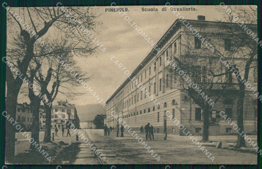 Torino Pinerolo Scuola di Cavalleria RIFILATA cartolina RB9821 – fronte