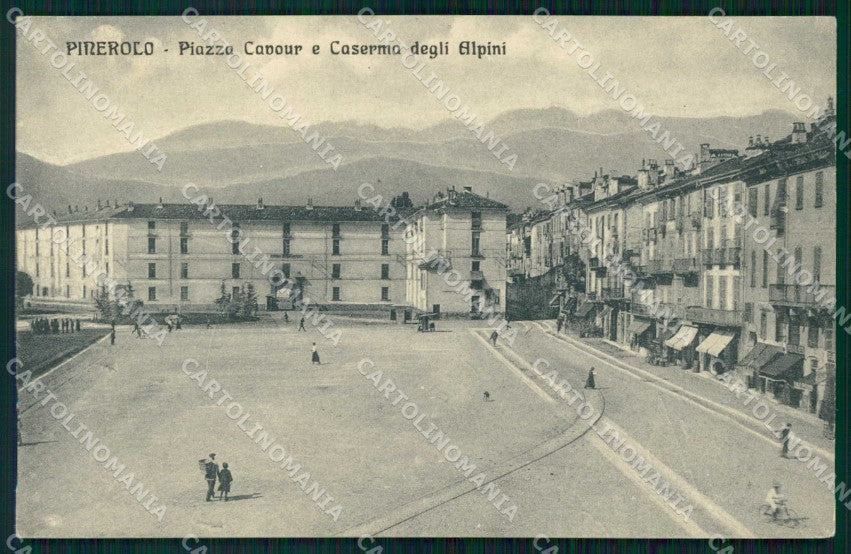 Torino Pinerolo Piazza Cavour Caserma degli Alpini cartolina RB9822 – fronte