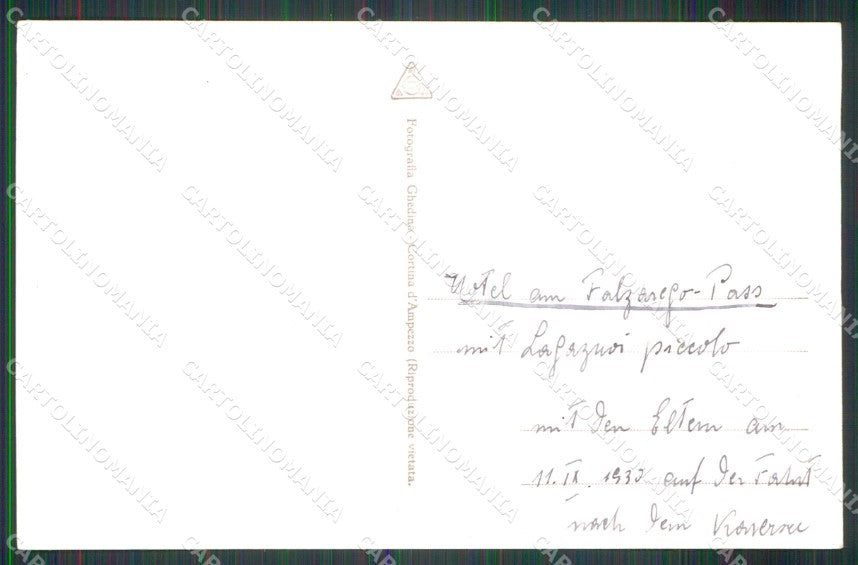 Belluno Cortina d'Ampezzo Passo Falzarego Foto cartolina RB9884 – retro
