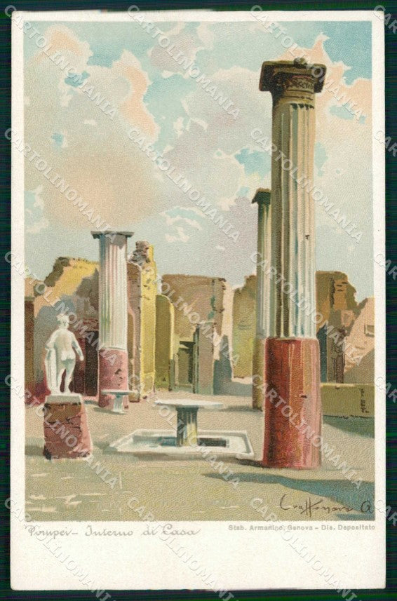 Napoli Pompei Interno di Casa cartolina RB9906 – fronte