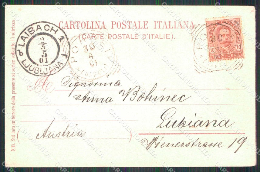 Napoli Pompei Ricordo di Gruss Anfiteatro Tempio di Giove cartolina RB9909 – retro
