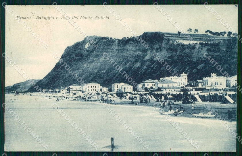 Pesaro Città Monte Ardizio Spiaggia cartolina RB9919 – fronte