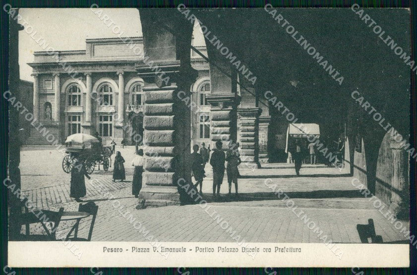 Pesaro Città Piazza Vittorio Emanuele Portico Palazzo Ducale cartolina RB9920 – fronte