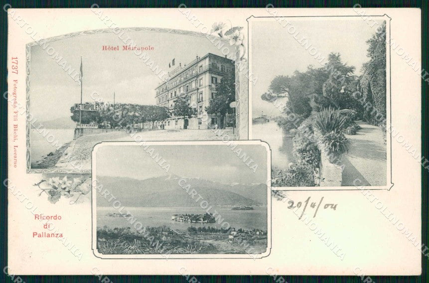 Verbania Pallanza Ricordo di Hotel Métropole Lago Maggiore cartolina RB9941 – fronte