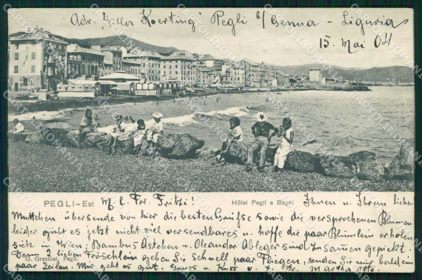 Genova Pegli Hotel Pegli Bagni cartolina RB9949 – fronte