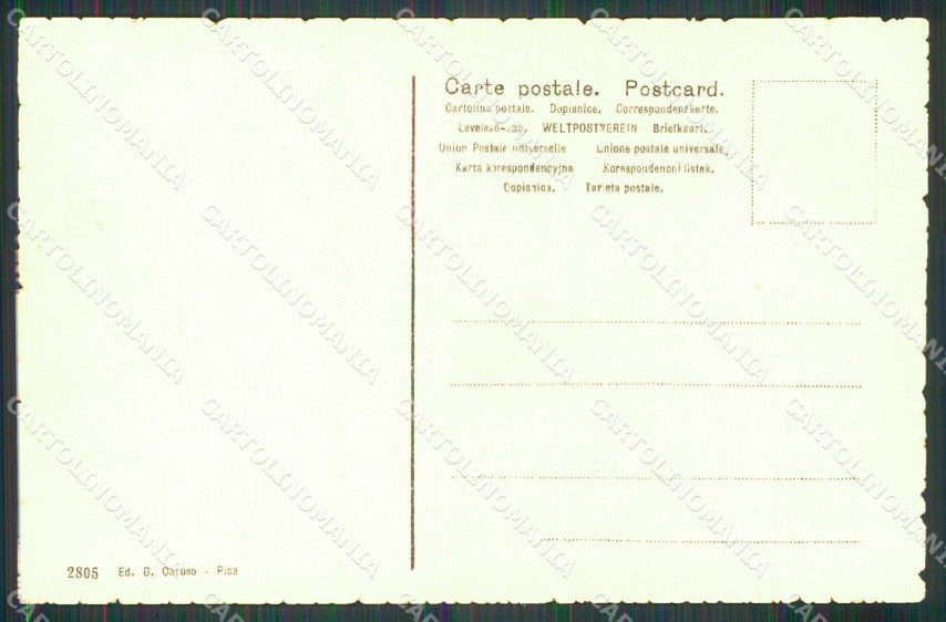 Pisa Città Monumento a Giuseppe Garibaldi cartolina RB9960 – retro