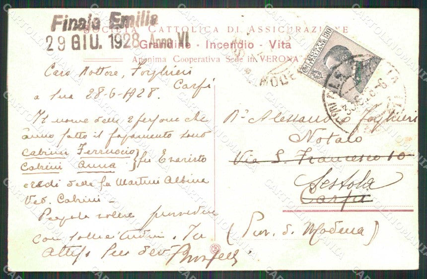 Pisa Città Palazzo Toscanelli Sede Agenzia Cattolica cartolina RB9961 – retro