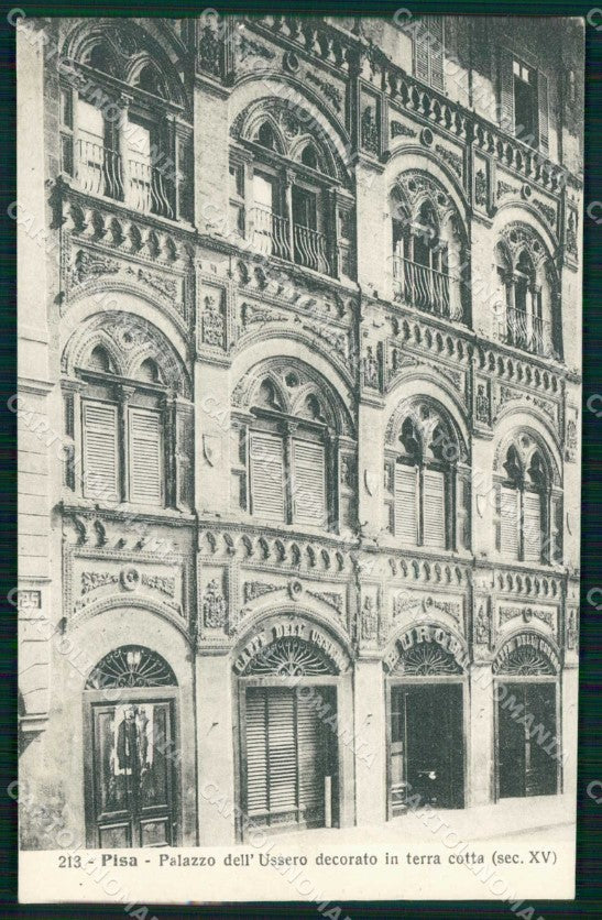 Pisa Città Palazzo dell'Ussero decorato in Terra Cotta cartolina RB9965 – fronte
