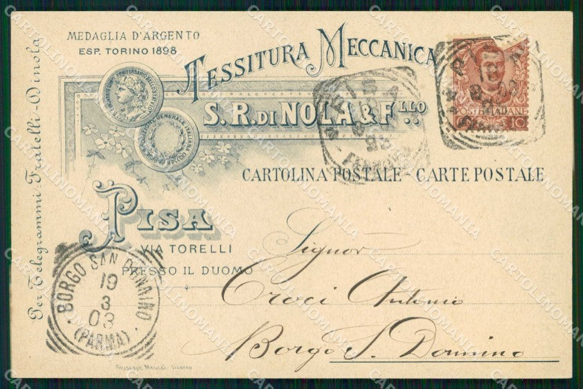 Pisa Città Tessitura Meccanica Pubblicitaria cartolina RB9969 – fronte