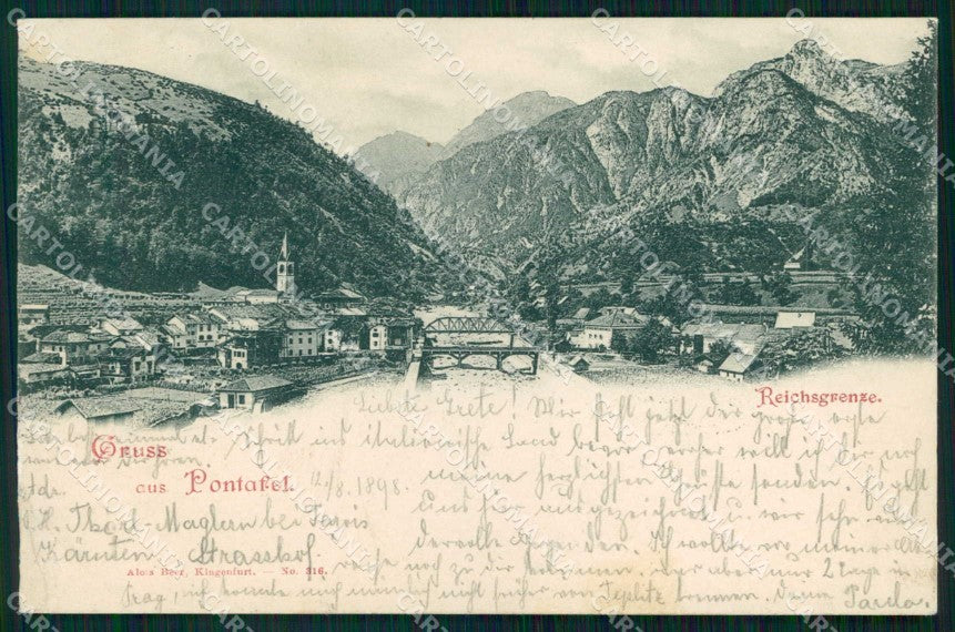 Udine Pontebba Saluti da Confine cartolina RB9990 – fronte