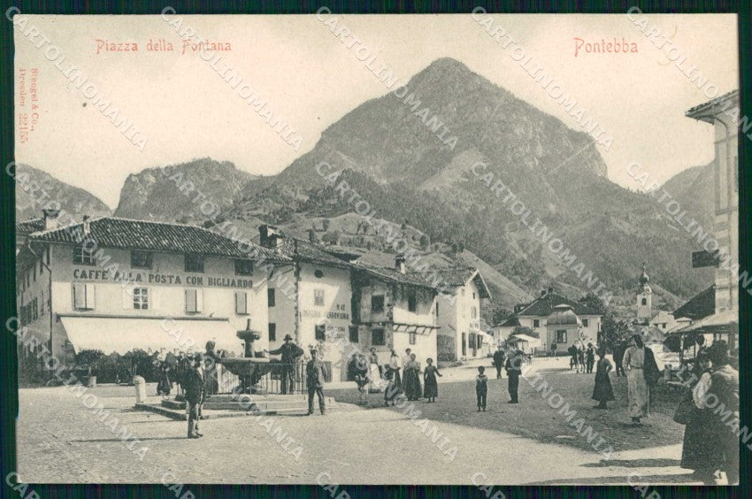 Udine Pontebba Piazza della Fontana Stengel 22155 cartolina RB9991 – fronte